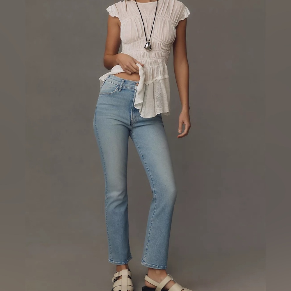 NEW MOTHER The Hustler High-Rise Ankle Fray Jeans Size 25